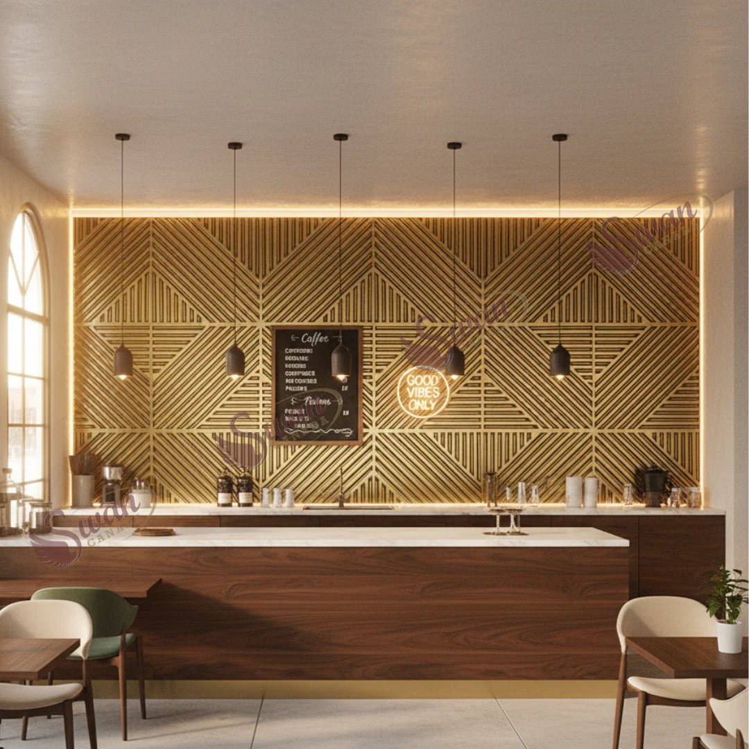 3D Wall Panels, Champagne Gold, 19.7" x 19.7" - Image 3