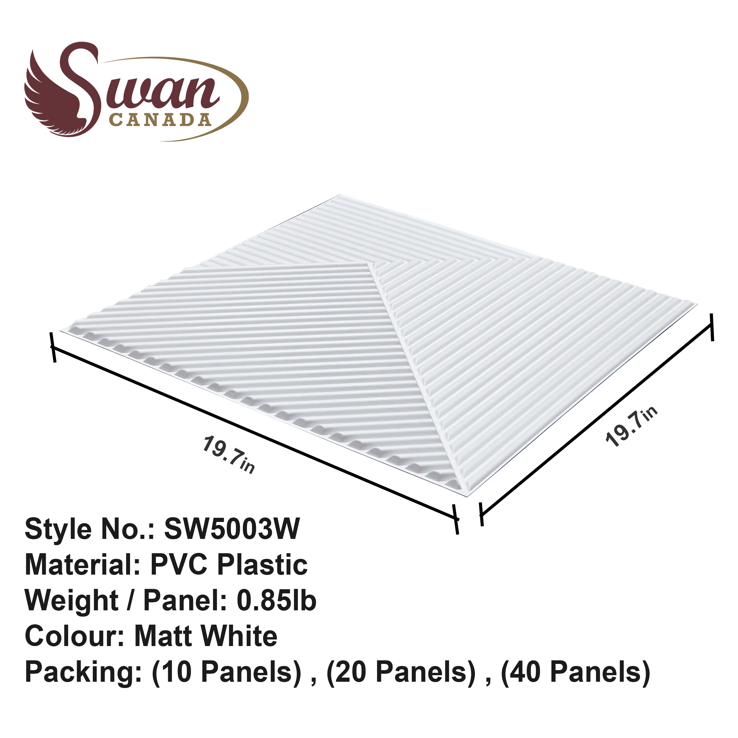 3D Wall Panels, Matte White, 19.7" x 19.7" - Image 5