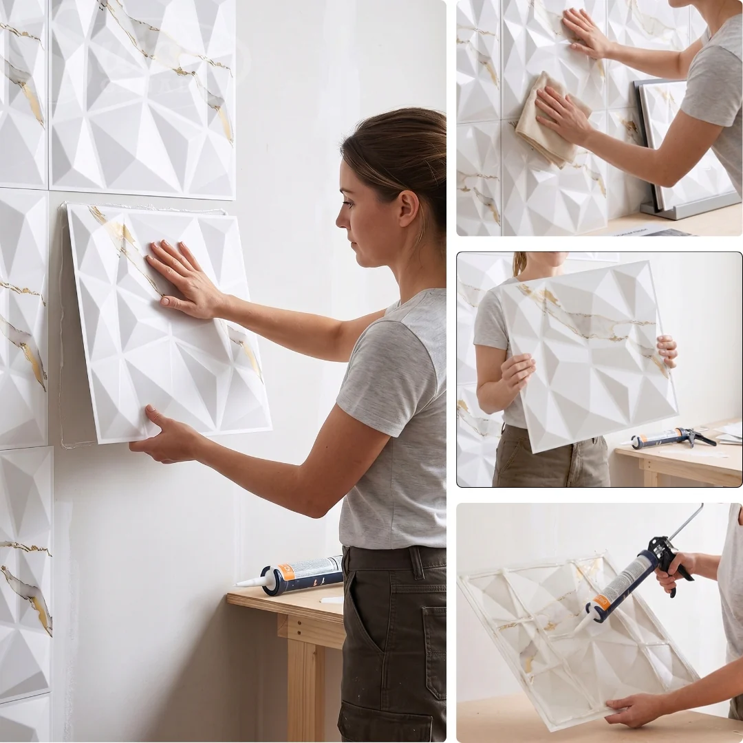 3D Wall Panels, Trendy style, 19.7" x 19.7" - Image 5