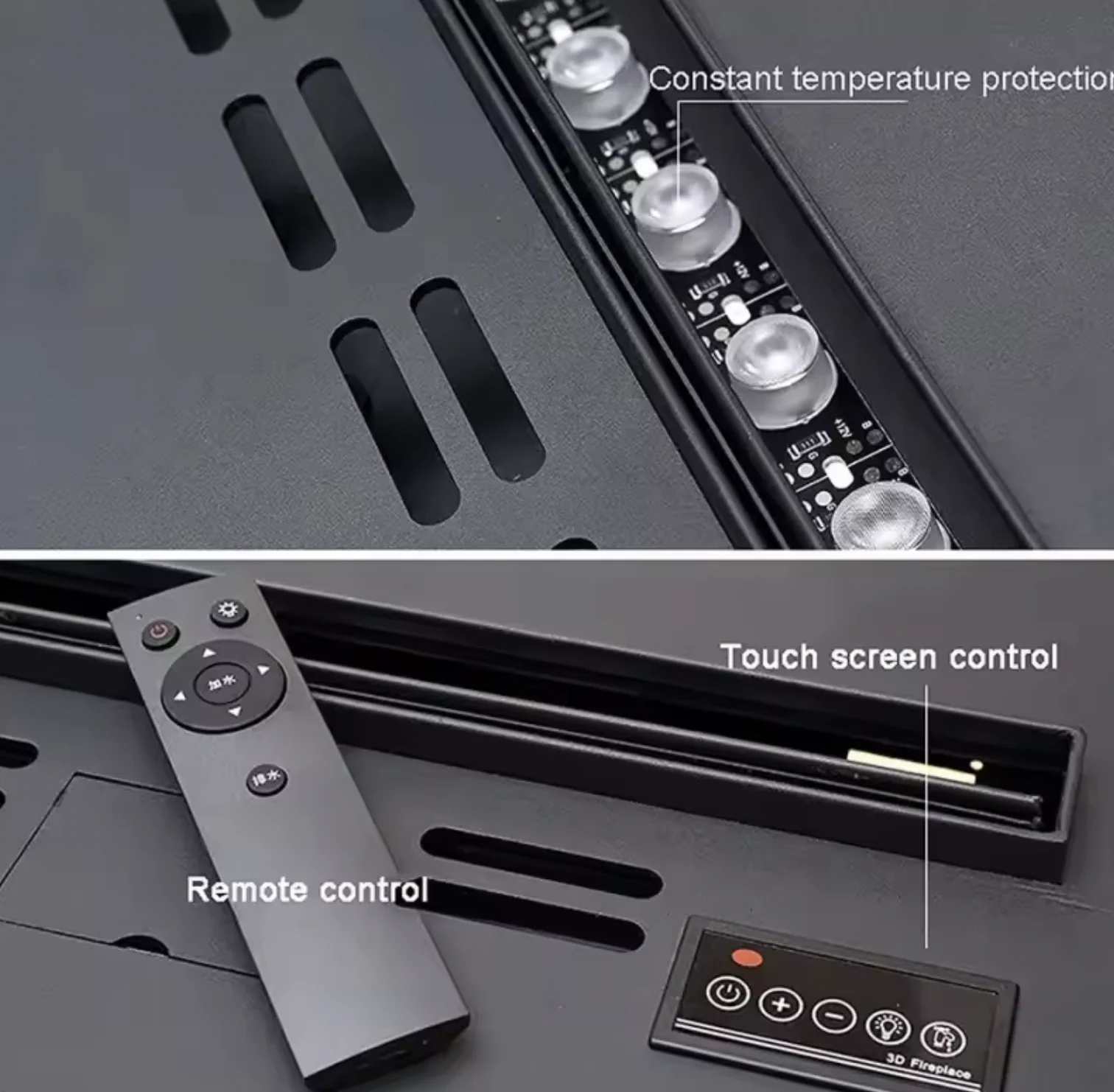 3D Water Vapor Fireplace, Smart Electric flame Fireplace, 80-In Length - Image 5
