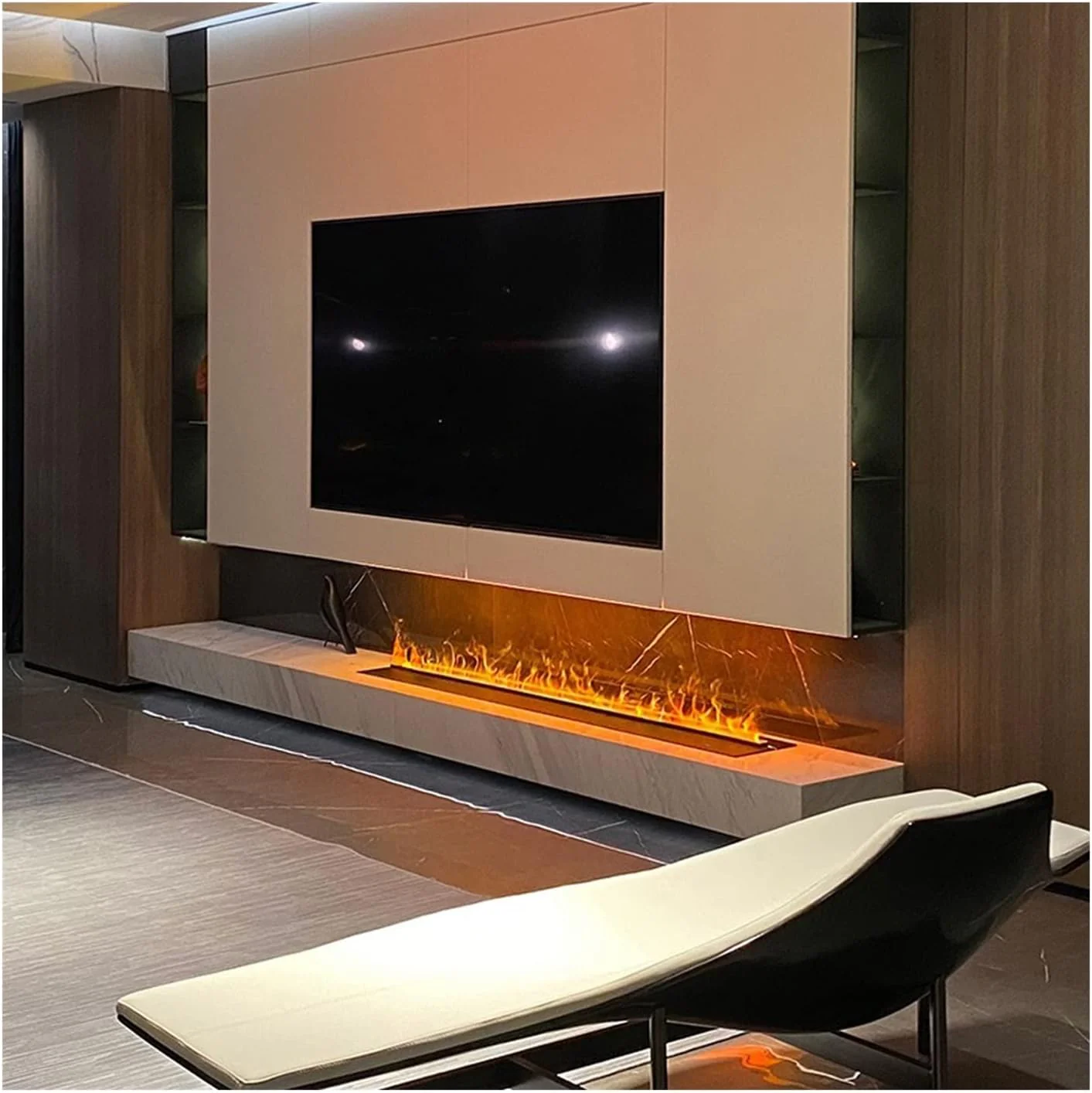 3D Water Vapor Fireplace, Smart Electric flame Fireplace, 80-In Length - Image 9