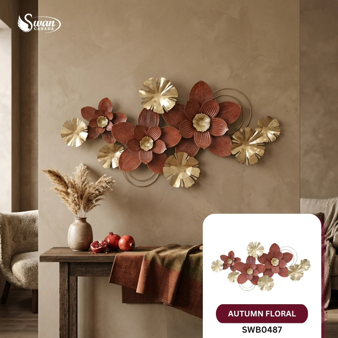 Decorative Wall Art, Autumn Floral Cluster, 47.25-In X 23.5-In, 1 PC