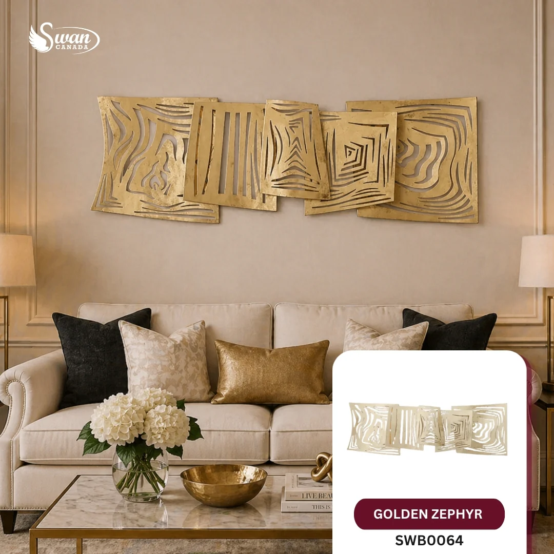 Decorative Wall Art, Golden Zephyr Wall Decor, 51.5-In X 17.5-In, 1 PC