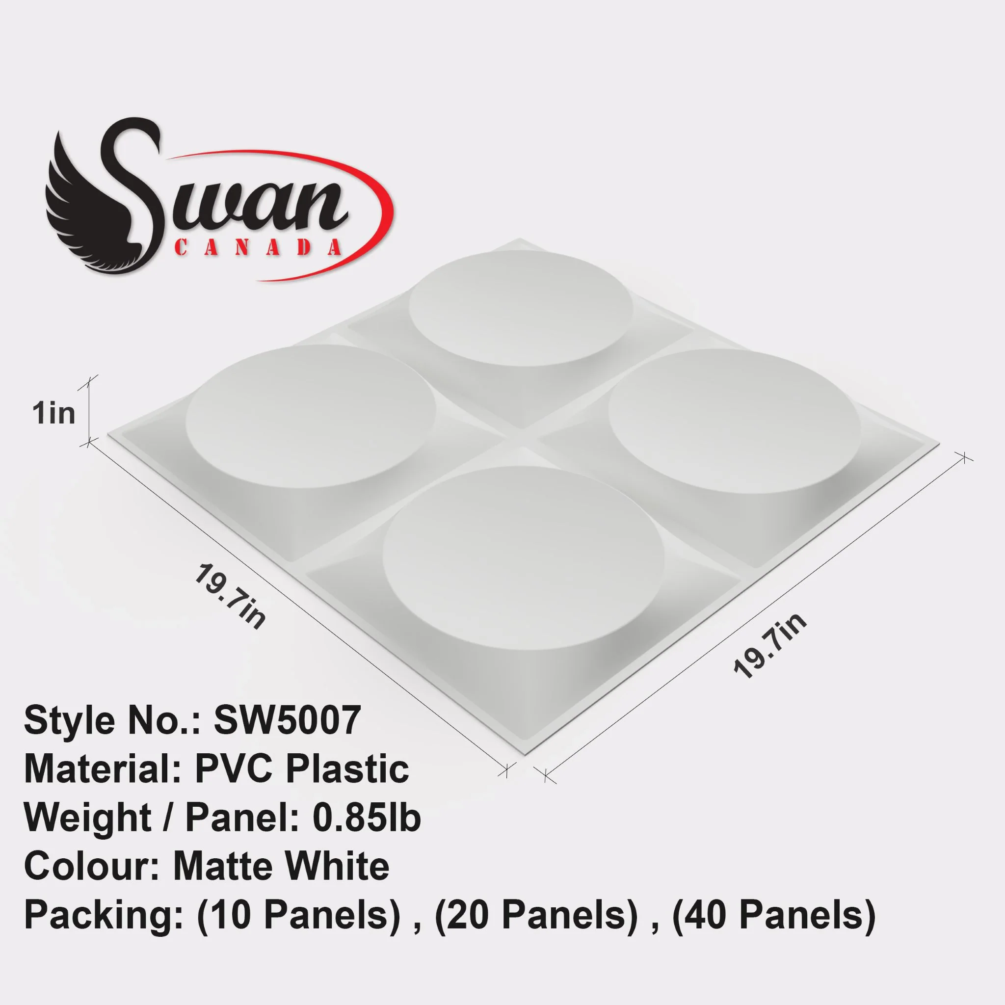 3D Wall Panels, Moon Face, 19.7" x 19.7" - Image 3