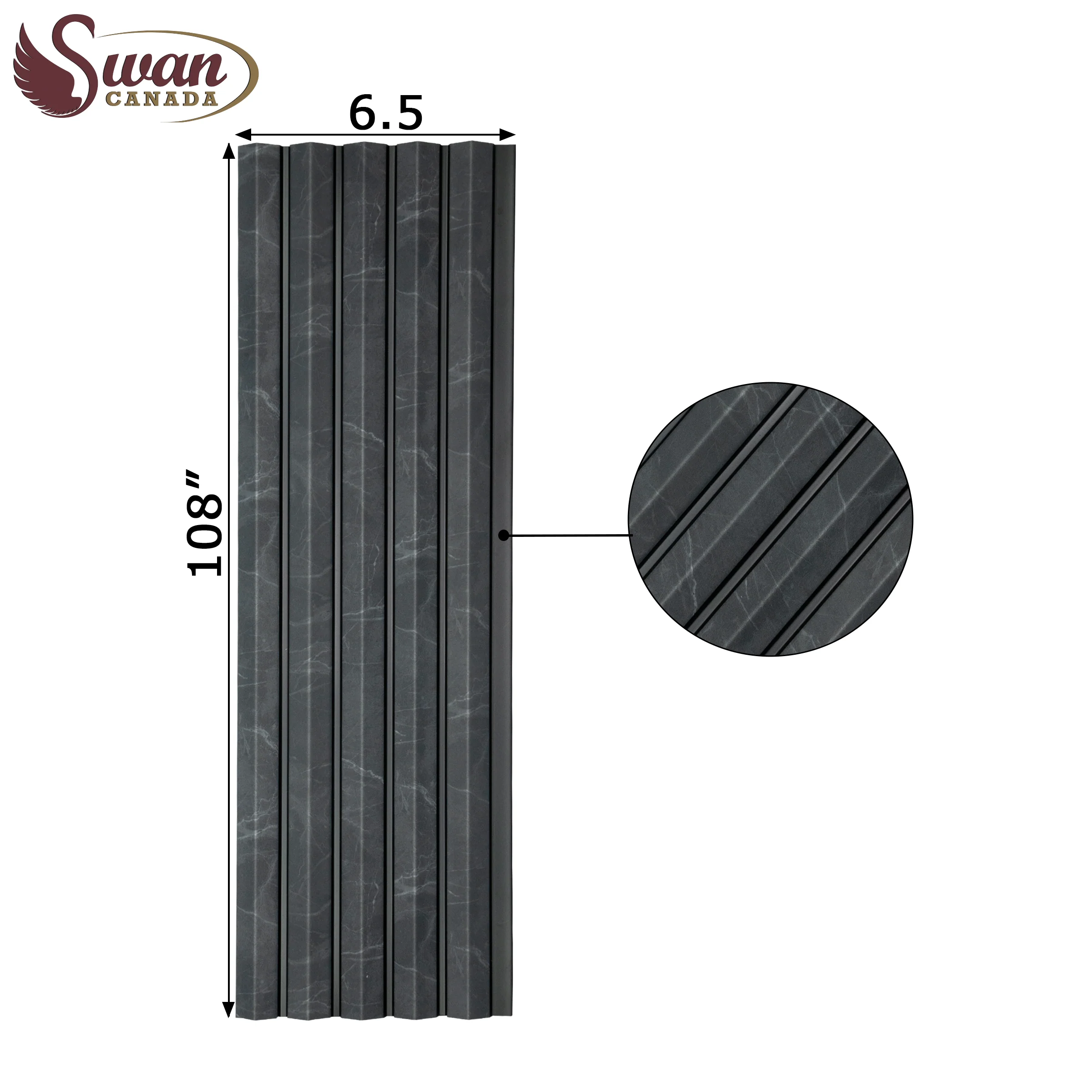 PS Fluted Panels, Armani Gray, 20 Panels x 9 feet long. - Image 3
