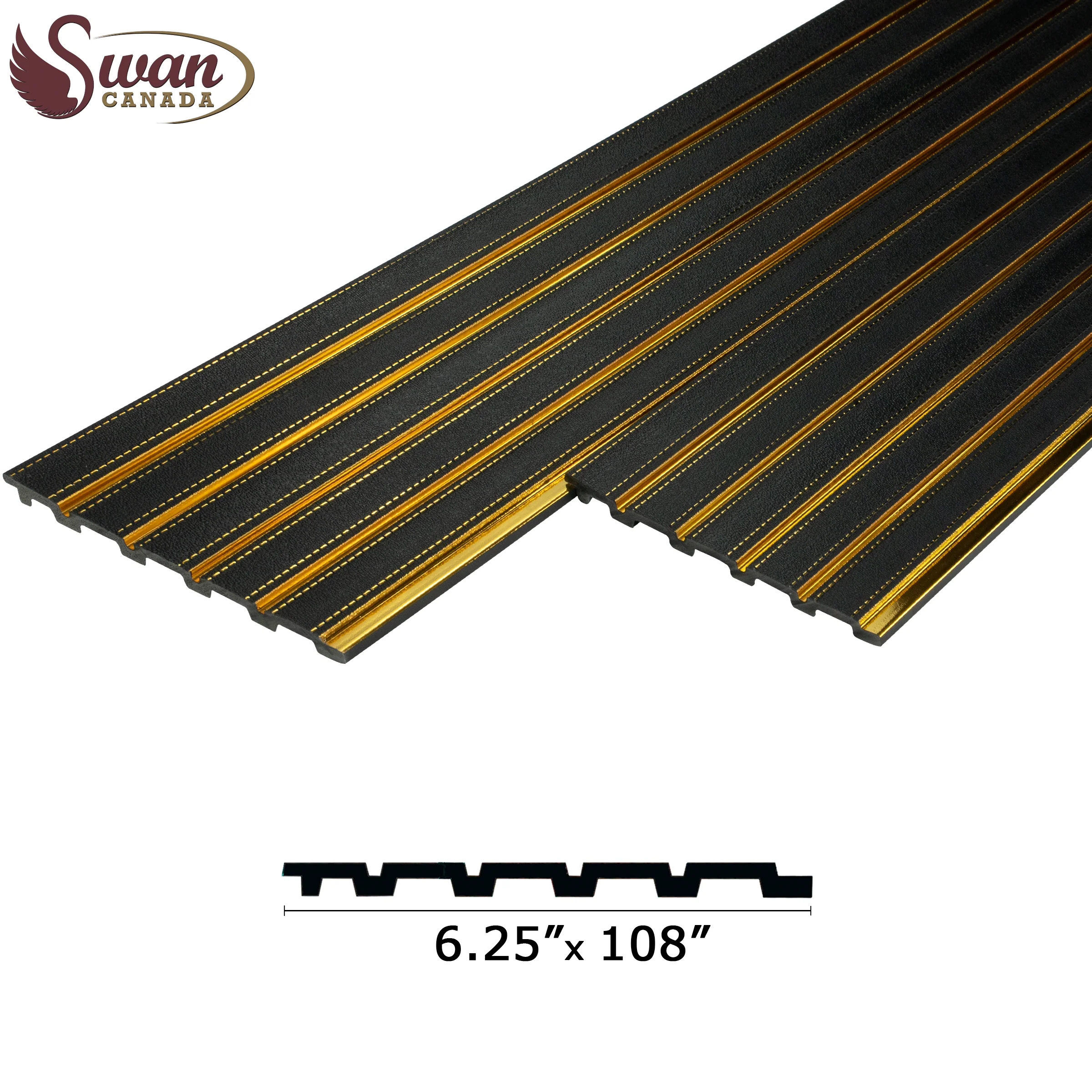 PS Fluted Panels, Black & Gold, 20 Panels x 9 feet long. - Image 2
