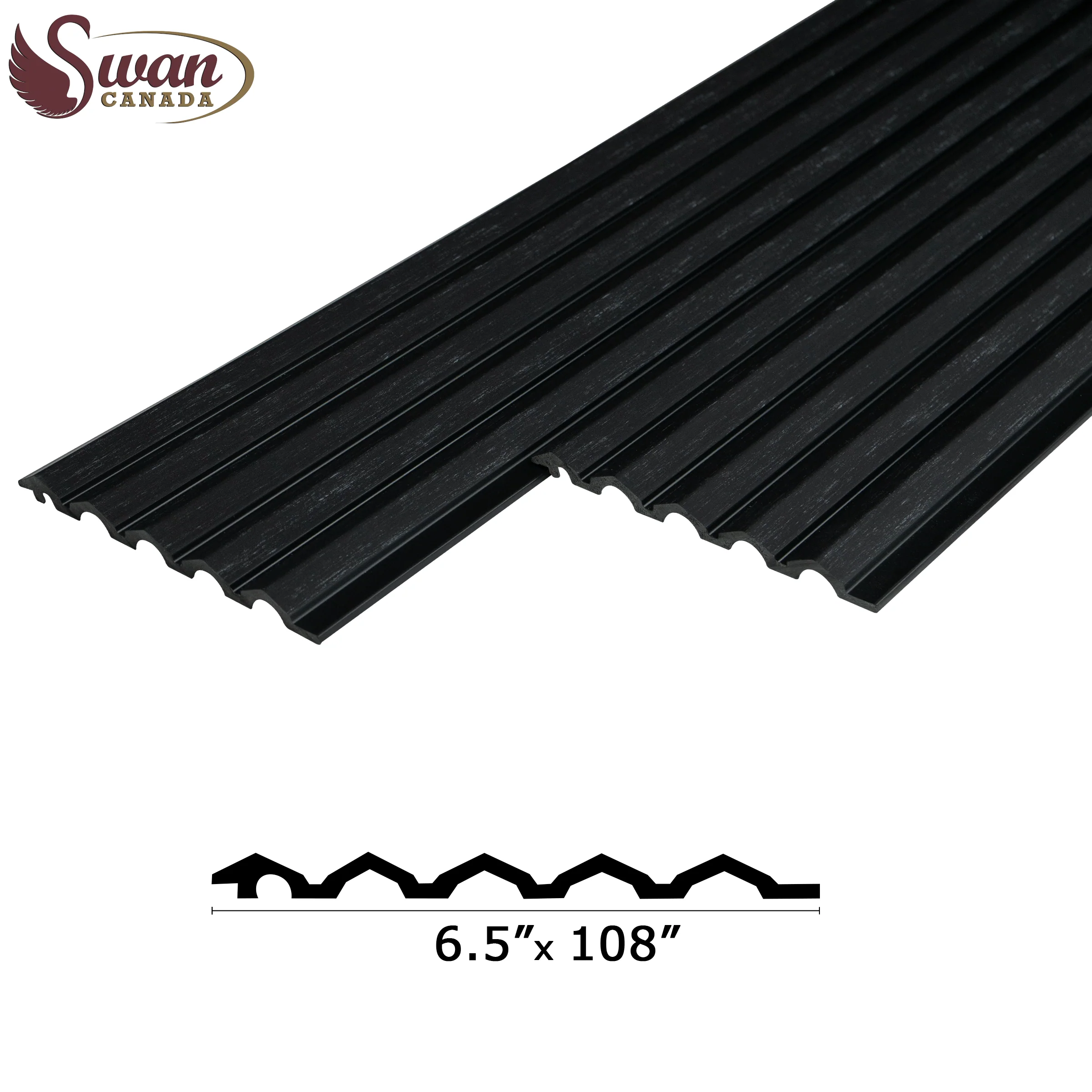 PS Fluted Panels, Black Wood, 20 Panels x 9 feet long. - Image 2