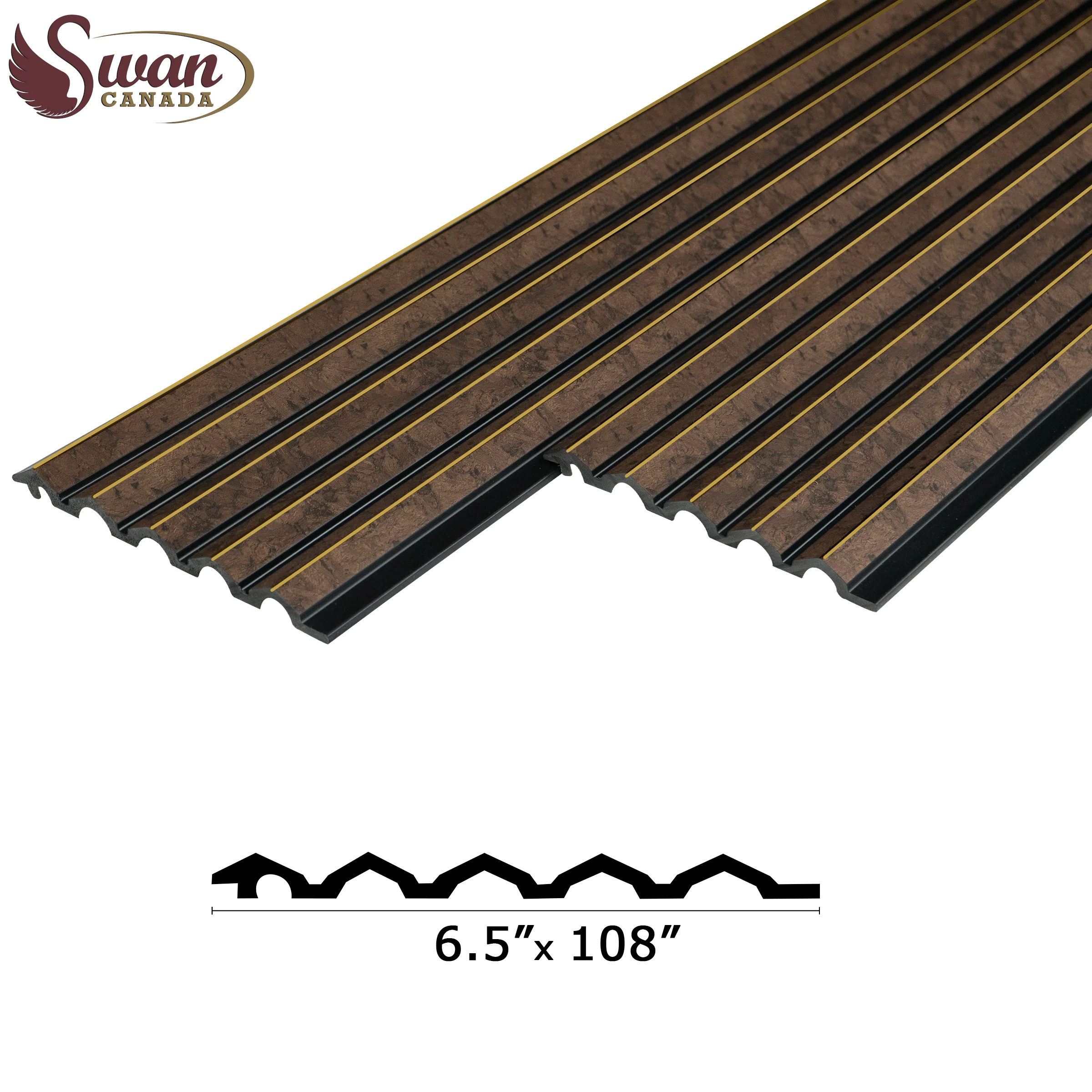 PS Fluted Panels, Dark Brown, 20 Panels x 9 feet long. - Image 2