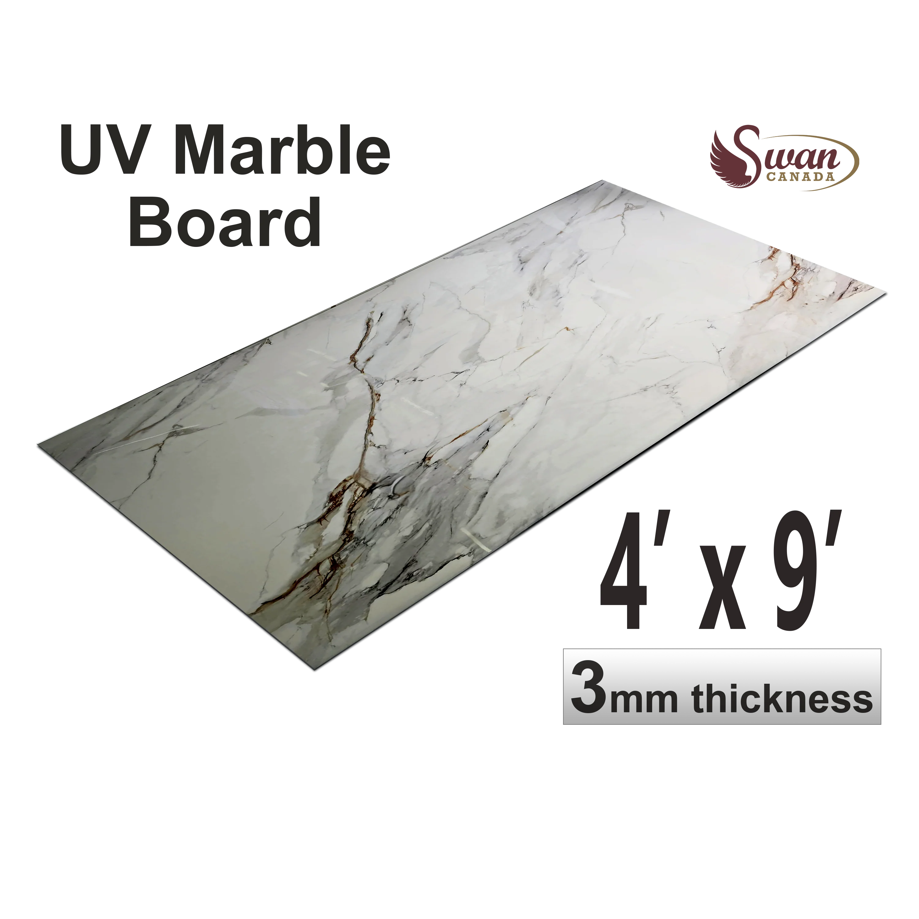 UV Marble Sheets, Ivory Marble, 1 Sheet, 4 X 9 Feet - Image 3