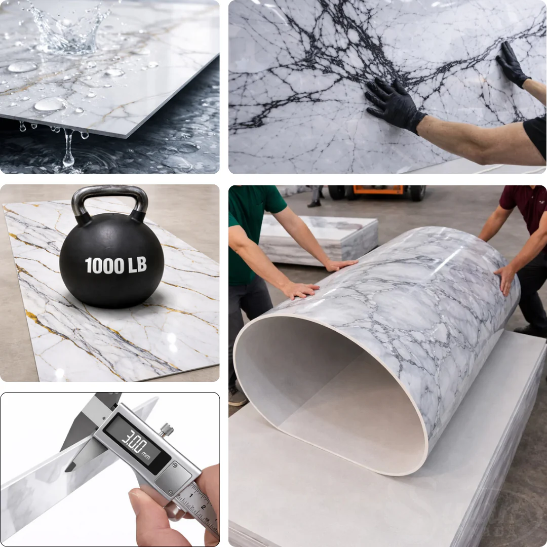 UV Marble Sheets, Ivory Marble, 1 Sheet, 4 X 9 Feet - Image 4
