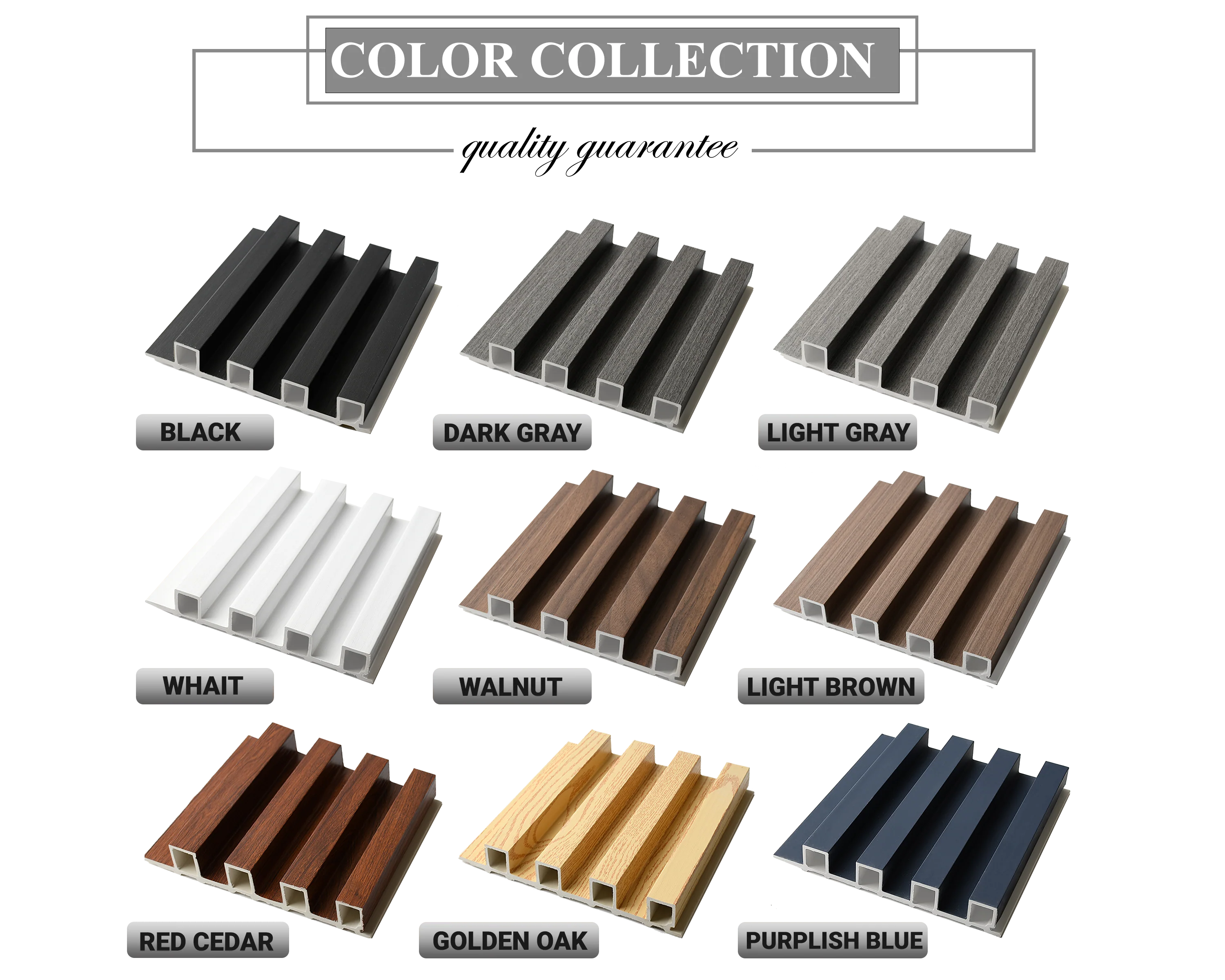 WPC Fluted Panels, Carbon Black, 10 Panels x 9 feet long. - Image 7
