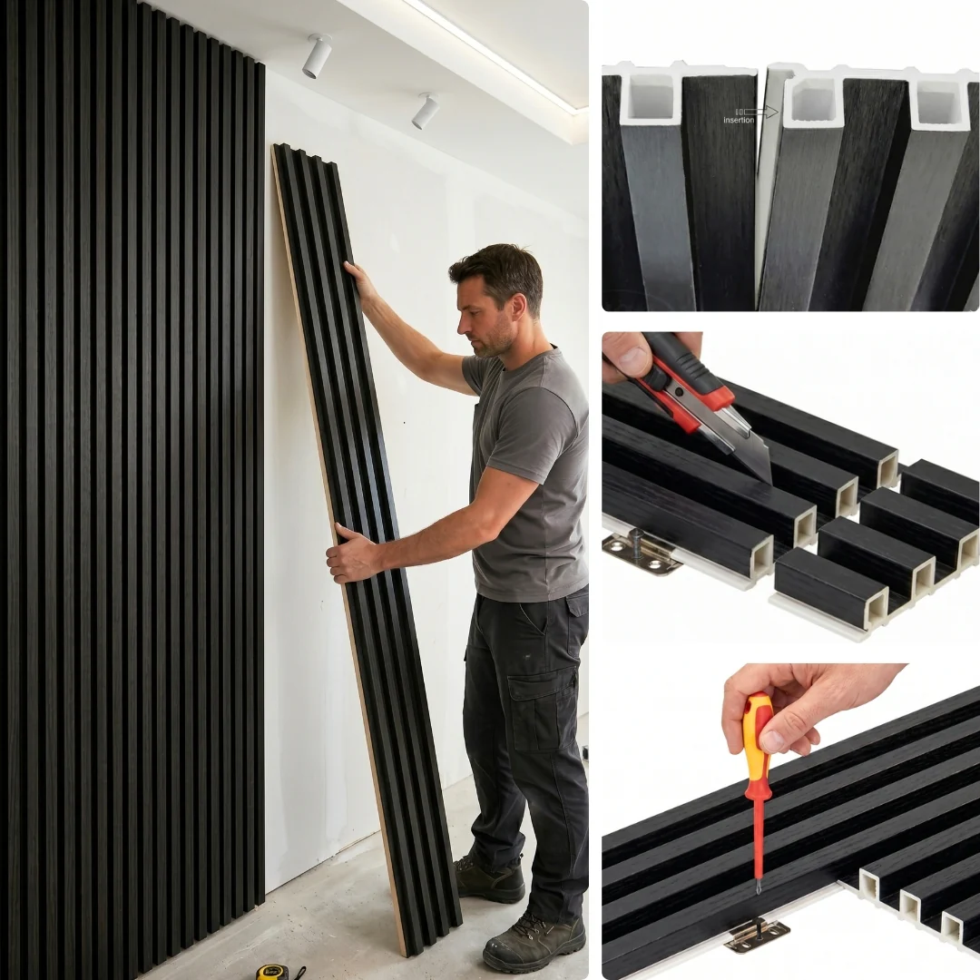 WPC Fluted Panels, Silver Wood, 10 Panels x 9 feet long. - Image 5
