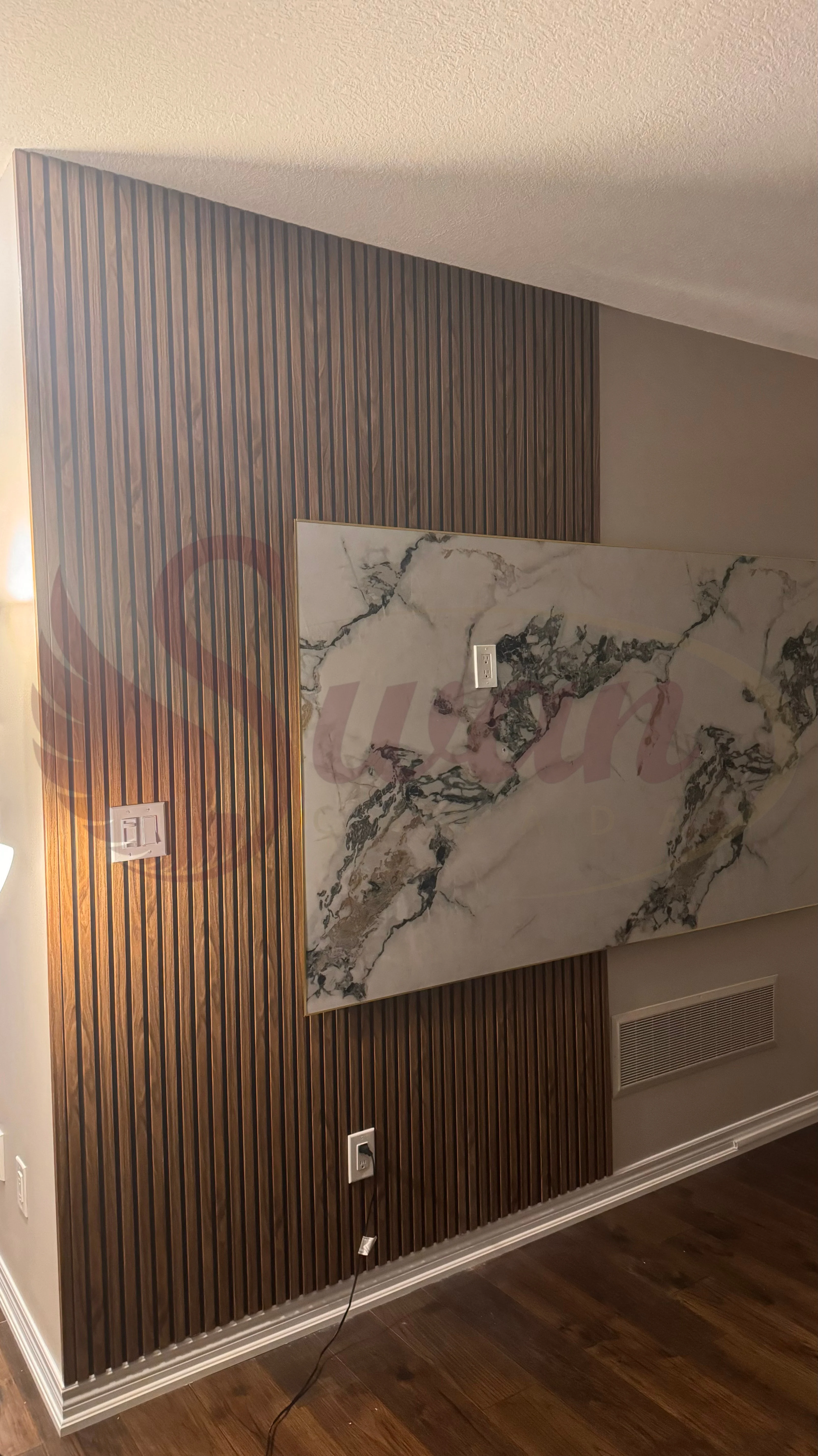 WPC Fluted Panels, Hazelnut Wood black, 10 Panels x 9 feet long. - Image 6