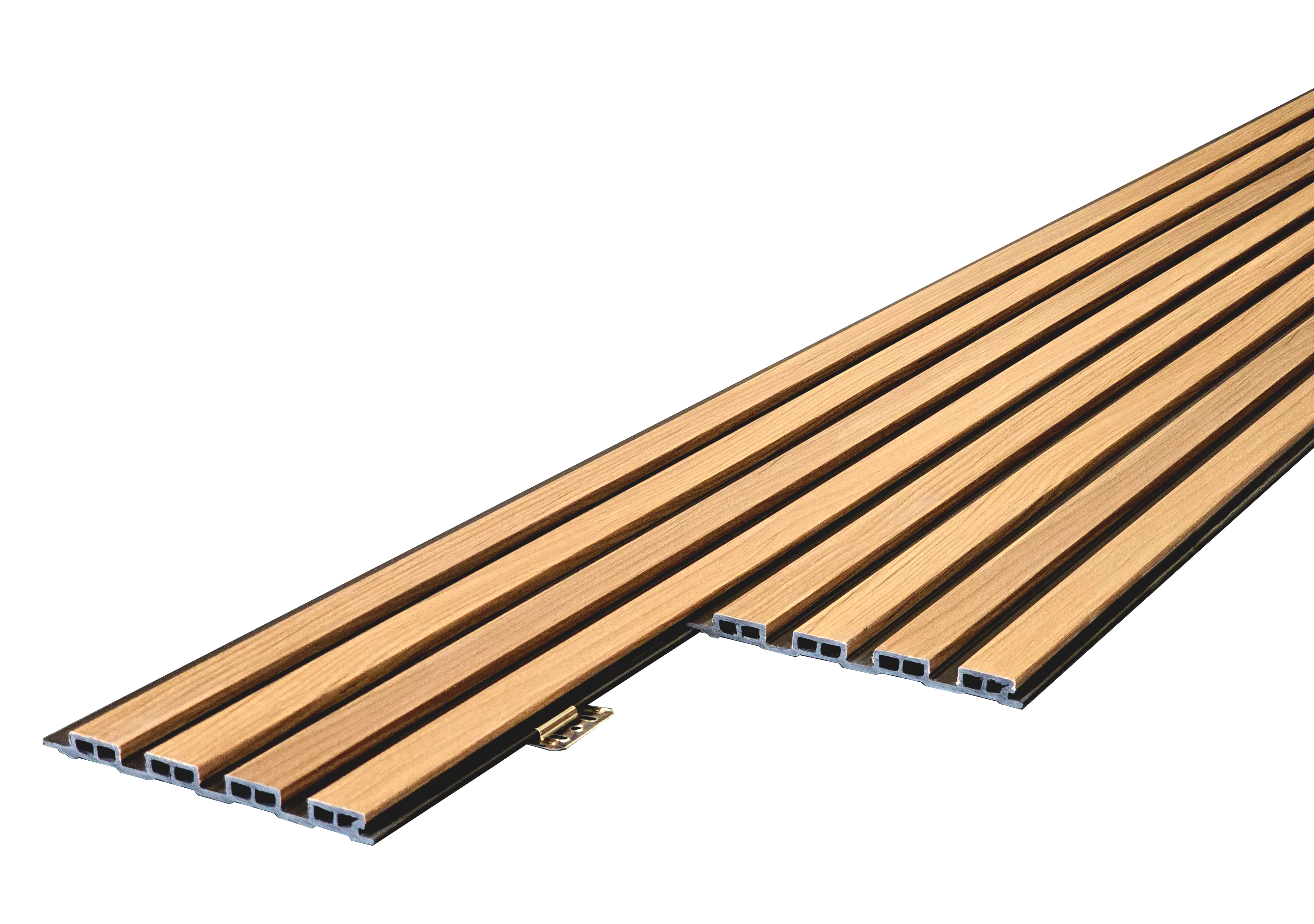 WPC Fluted Panels, Sandy Wood Black, 10 Panels x 9 feet long. - Image 3