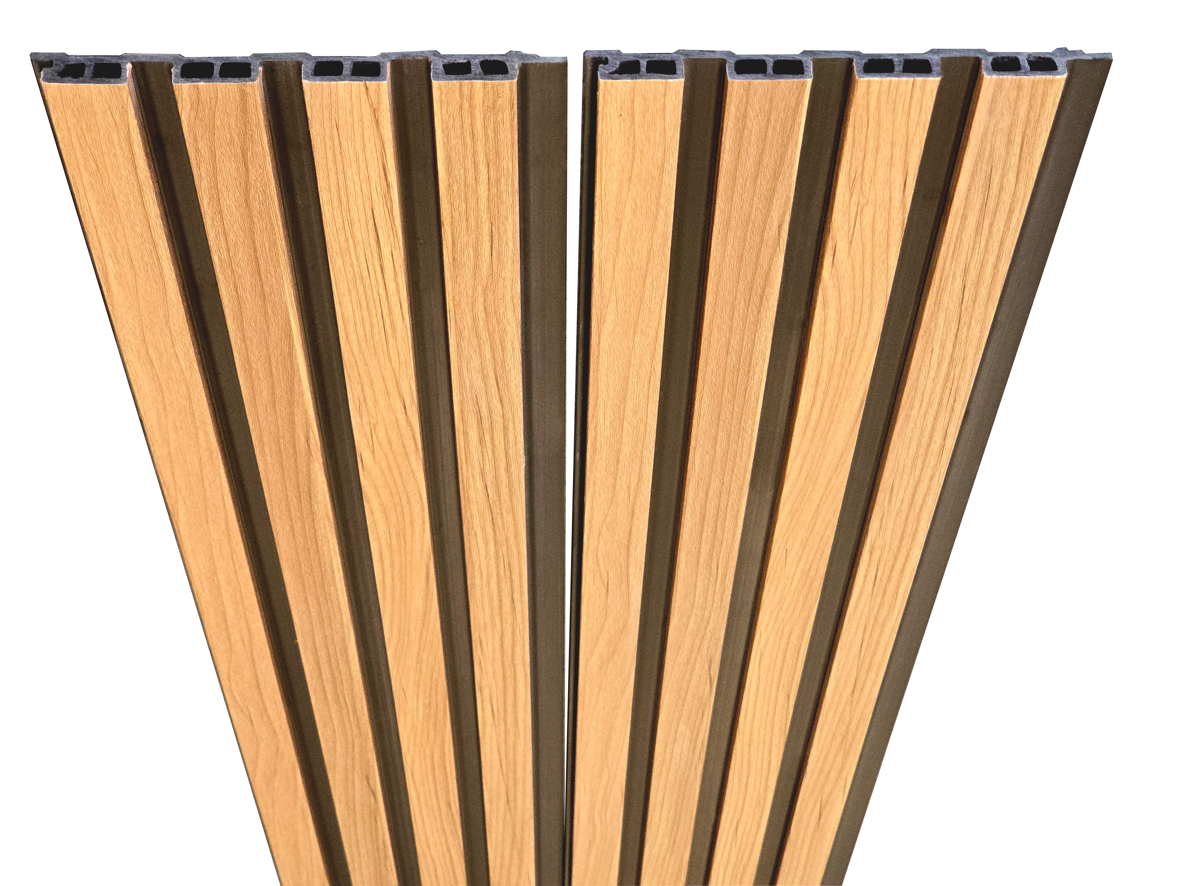 WPC Fluted Panels, Sandy Wood Black, 10 Panels x 9 feet long. - Image 5